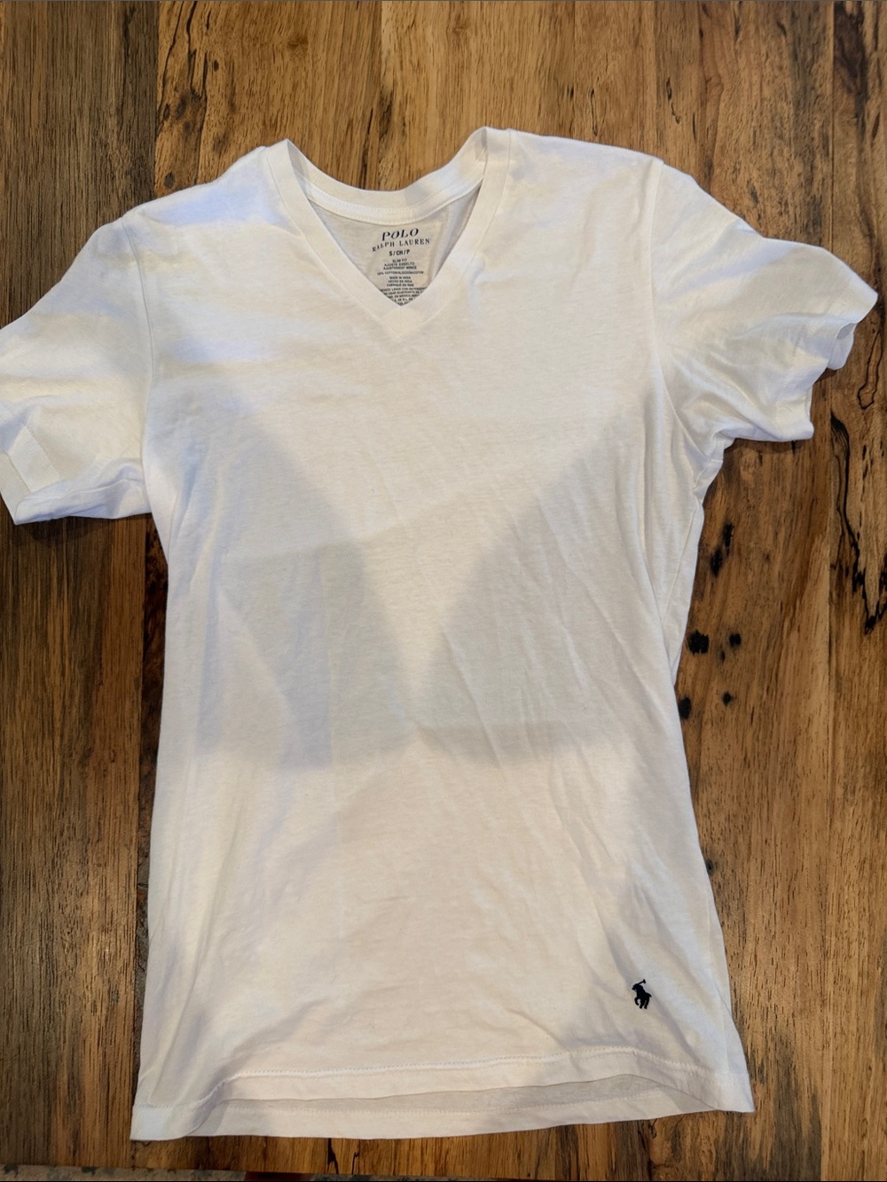 Polo by Ralph Lauren Men's White V-Neck Tee with Navy Pony